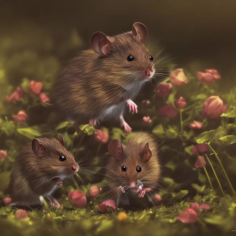  Field mouse, cartoon, dark, high definition, ultra 8 k,