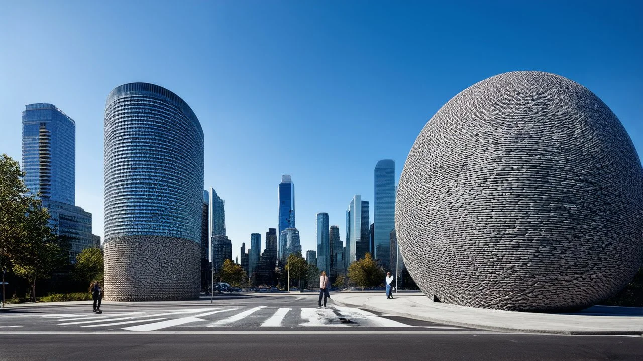 Amorphous urban spherifications with reflective textures that allow creating new relationships with the real static urban environment