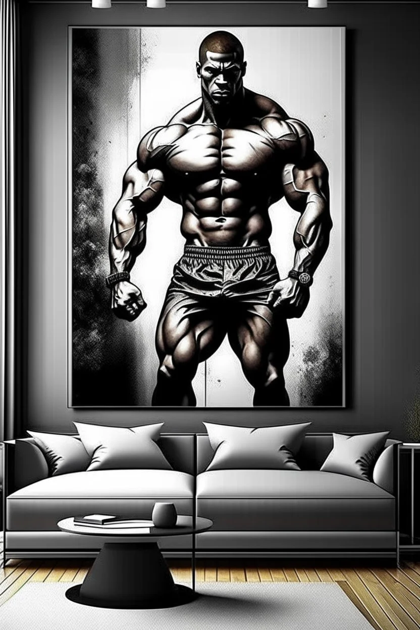 man wall art bodybuilder body