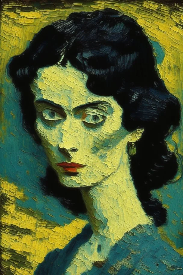 black hair lady by van gogh