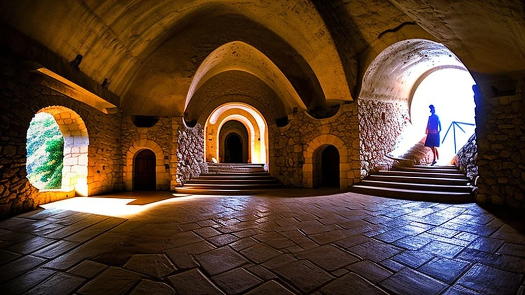 inside the underground castle in the mountain