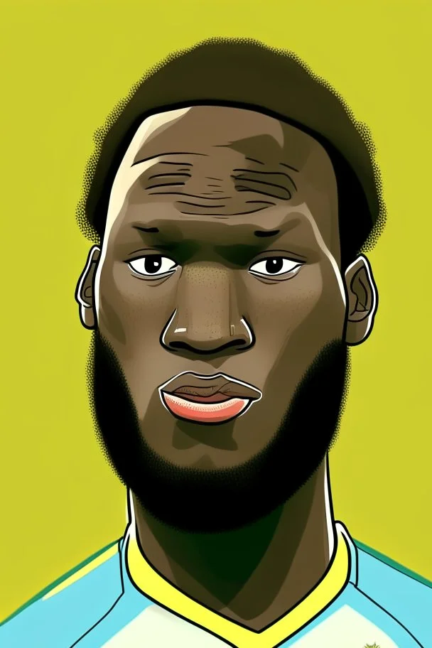 Romelu Lukaku Belgian soccer player, cartoon 2d