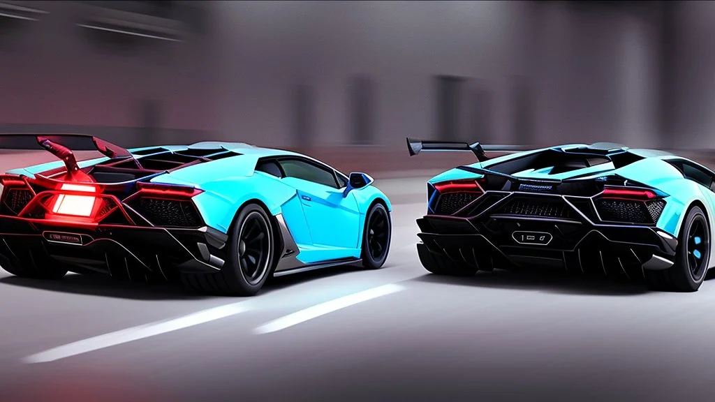 Lamborghini As Bugatti Full Tuned , 4k, photorealistic, Cinematic, rear view