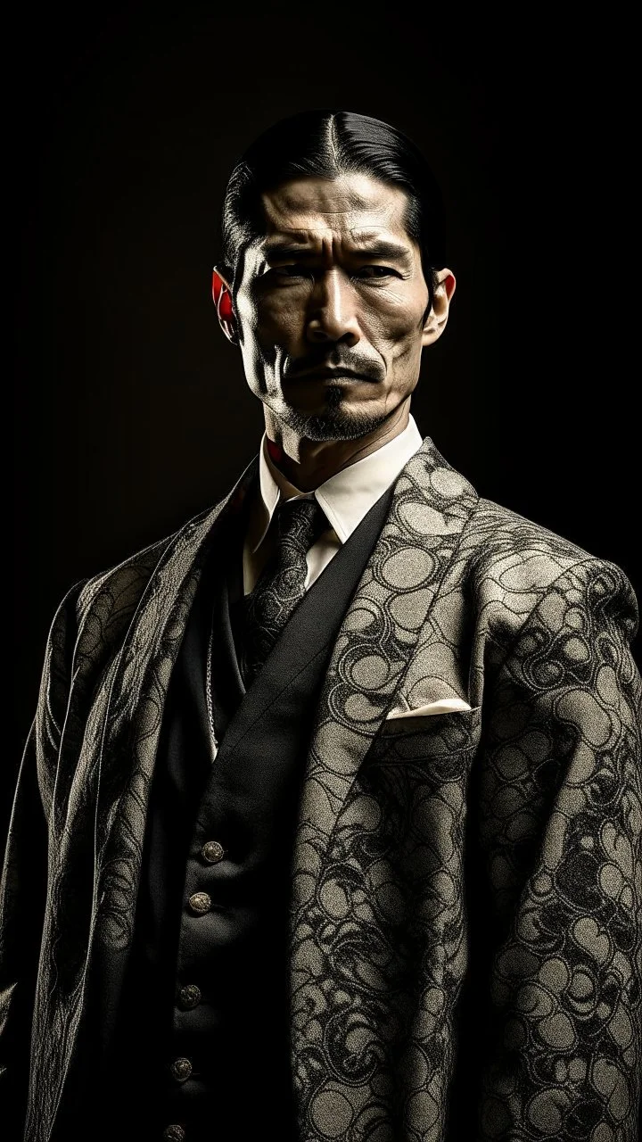 Asian Yakuza Member traditional Japanese Nihonga