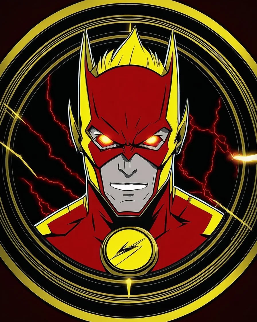 reverse flash animated inside a medalion but dont cut off the edges of the medalion