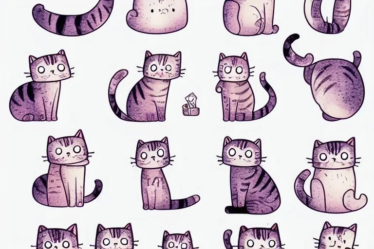 cute cat isolated illustrations