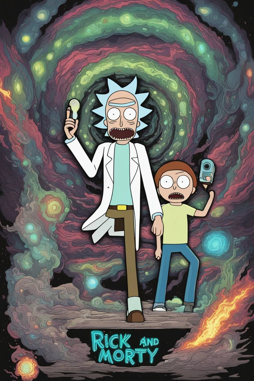 Rick and Morty poster, portal, Rick,