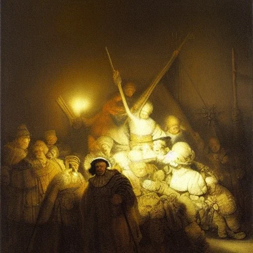 Rembrandt Snowstorm glowing lights