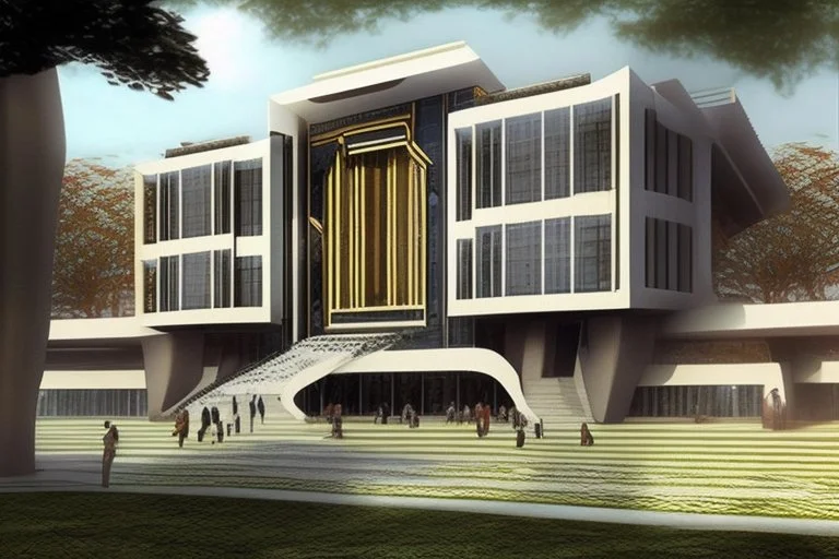 Worlds best building design for a college campus. Unique and brilliant architectural design. Use Indian dravidian style mixed.