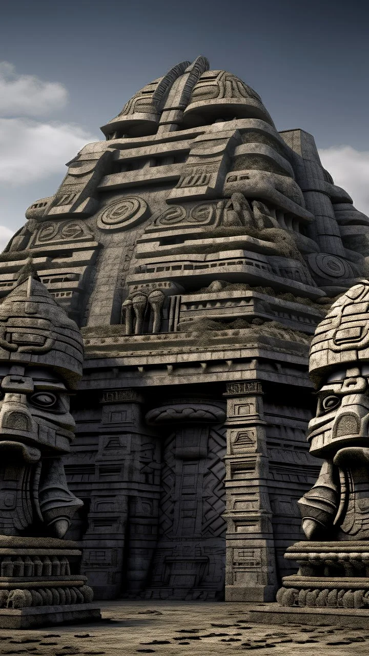 Old Sumerian temples with alien species