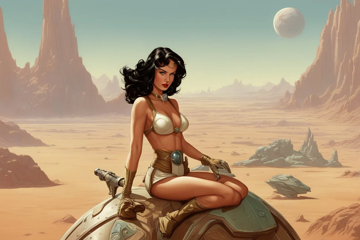 Sci-fi pin-up girl on an alien planet, John Carter of Mars