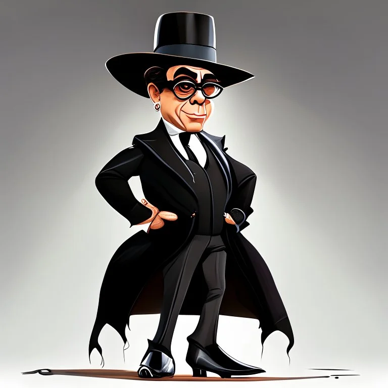 Caricatura de Gustavo Petro cuerpo completo Sombrero grande zapatos ferragamo negros traje arte Bauhous obra de arte detallado 4k