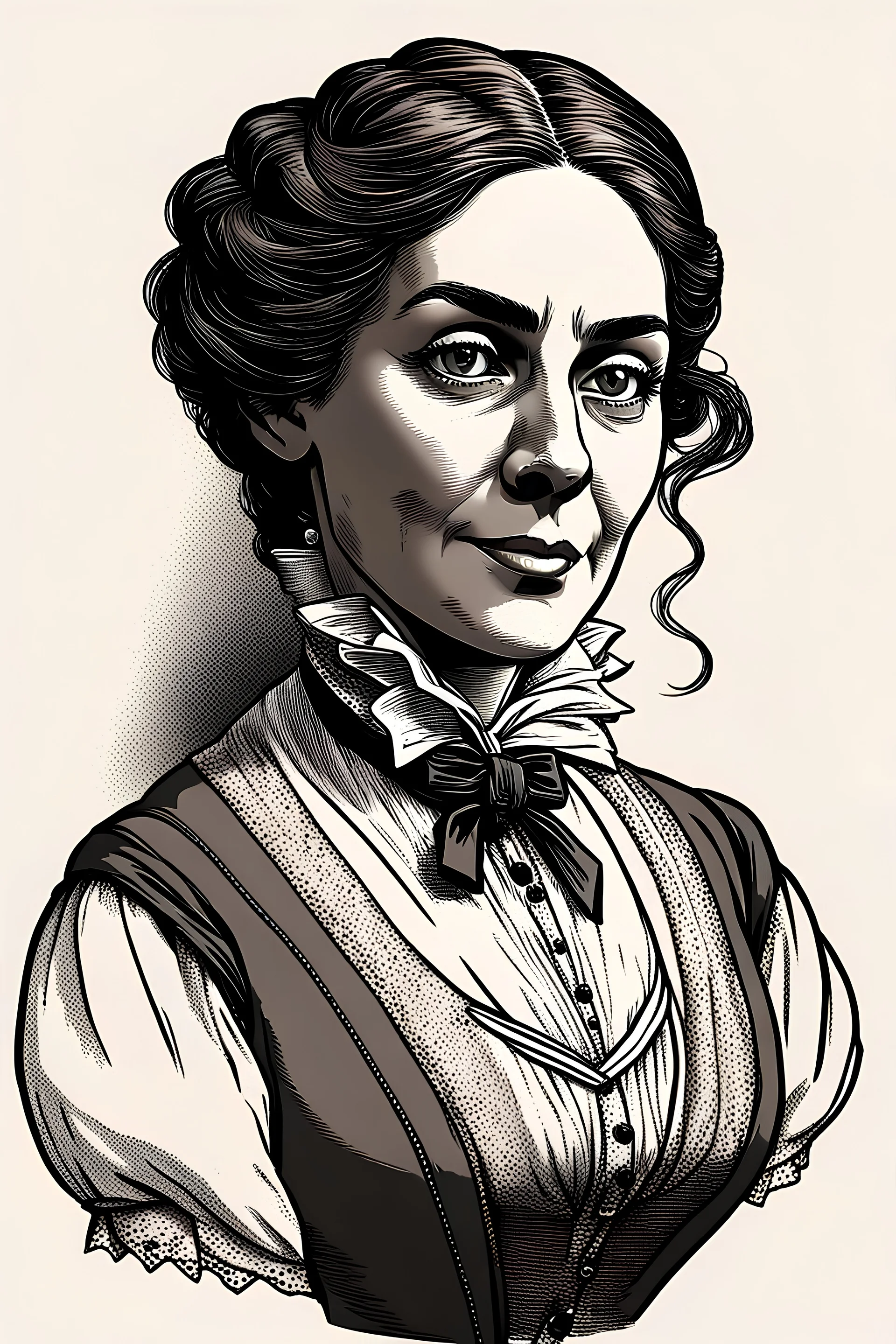 aunty victorian era, posh british accent influenced, high born facial features dnd character on a solid white background, full body image, high quality realistic.