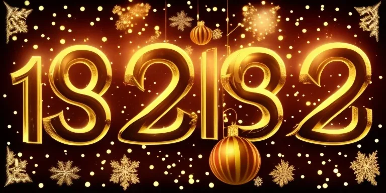 Happy New Year 2023 - golden numbers in holiday night