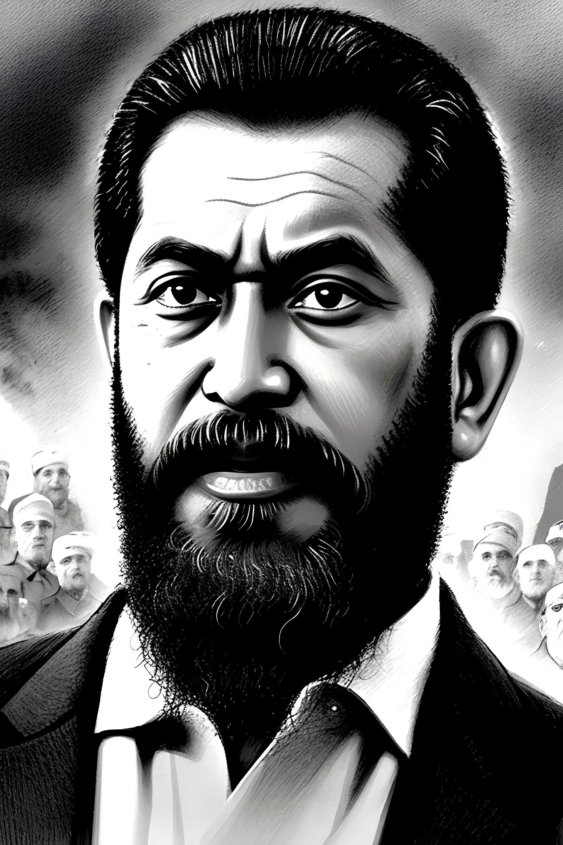 . Dr. Shumukh is a commanding voice; Ladies and gentlemen, comrades and loyalists, thank you for being here today. We stand on the brink of change, about to regain what is right for us, (he lifts his fist) [cut shots from the crowd, capture their concentrated expressions and intense energy see the design etched on your faces, Arabic story