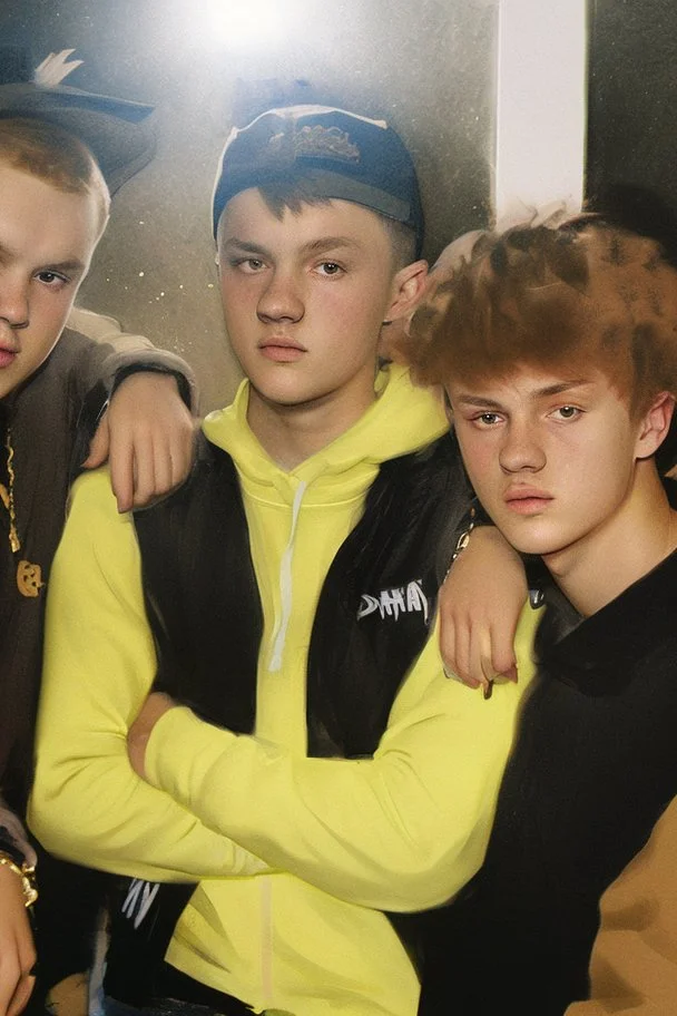 Extremely rich pretty danish teenage rap artists portrait in the style of rembrandt