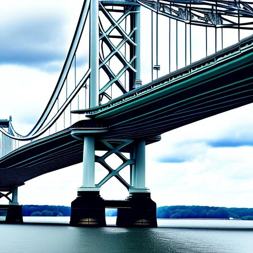 A Tesla semi-truck is racing at top speed, over the 'Tower Bridge', in London. CINEMATIC. WIDE ANGLE LENS.