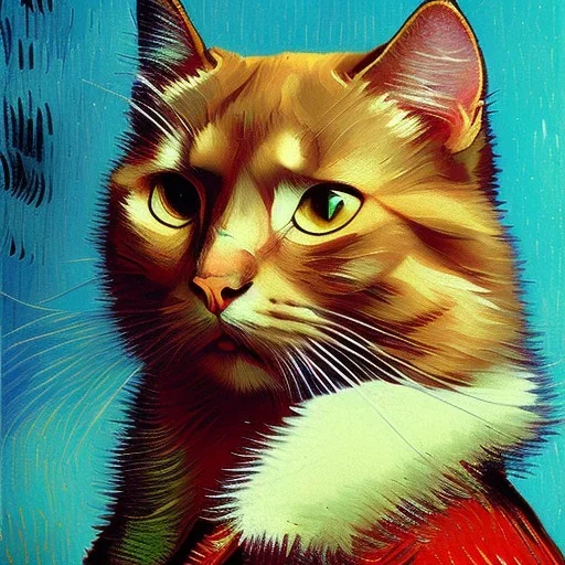 Portrait of a cat by Van Gogh