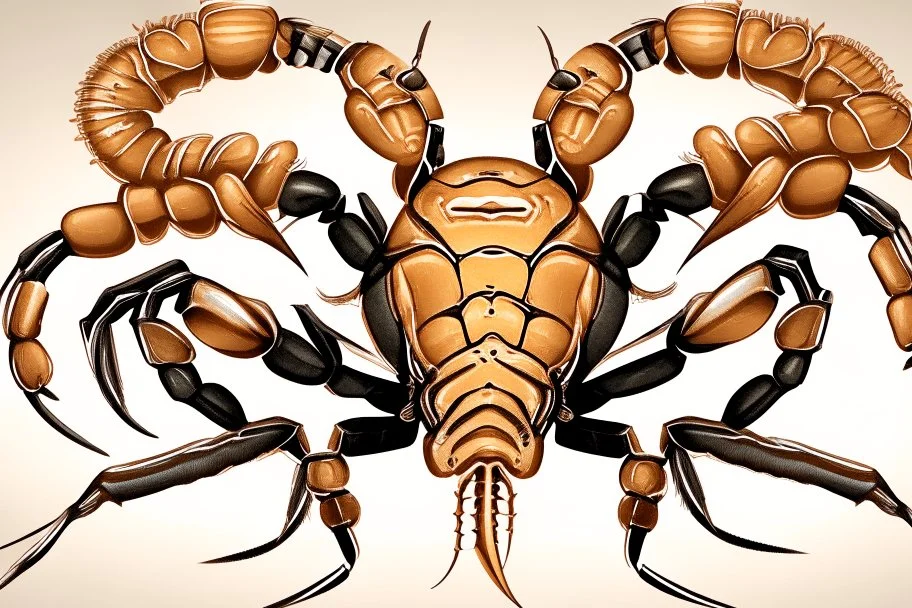 Detailed, illustration, realistic, symmetrical, scorpion, realistic.