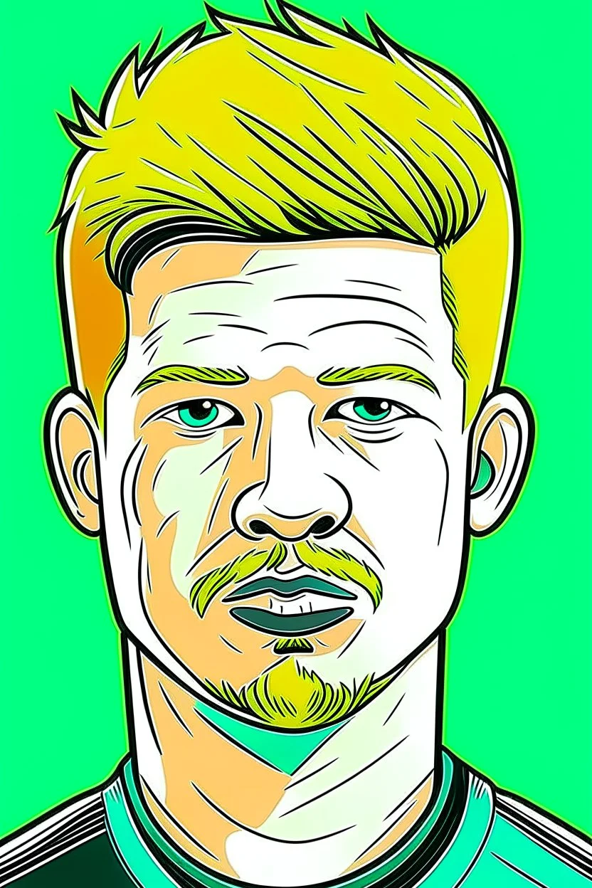 Kevin De Bruyne Belgian football player , cartoon 2d