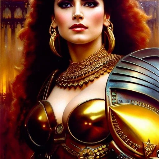 portrait beautiful face Susan Ivanova – Babylon 5,busty,ancient metal armor balanciaga fashion clothe painting by gaston bussiere, greg rutkowski, yoji shinkawa, yoshitaka amano, tsutomu nihei, donato giancola, tim hildebrandt, oil on canvas, cinematic composition, extreme detail,fit full head inside picture,16k