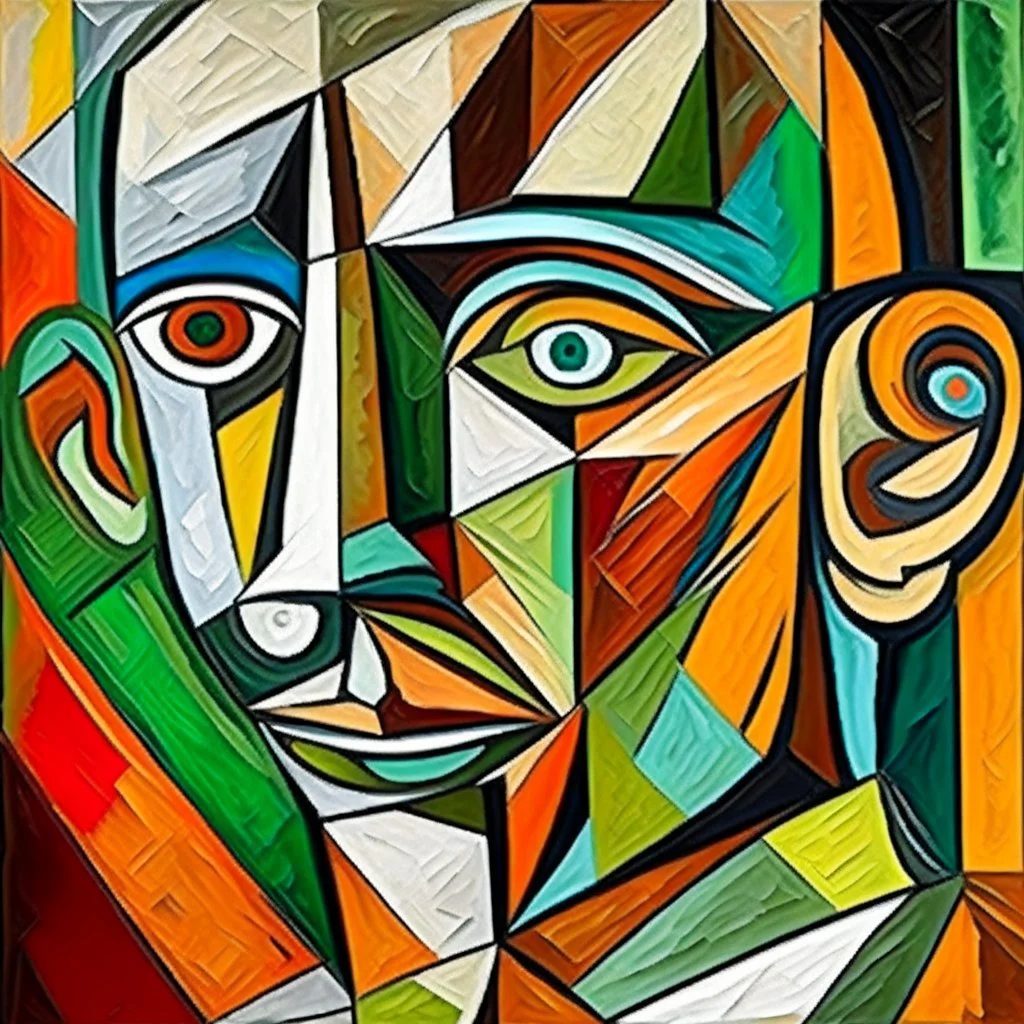 portret of pablo picasso selfportret cubism brown picasso