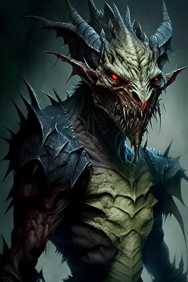 humanoid monster demon brutal beast medival lizardous demon demon