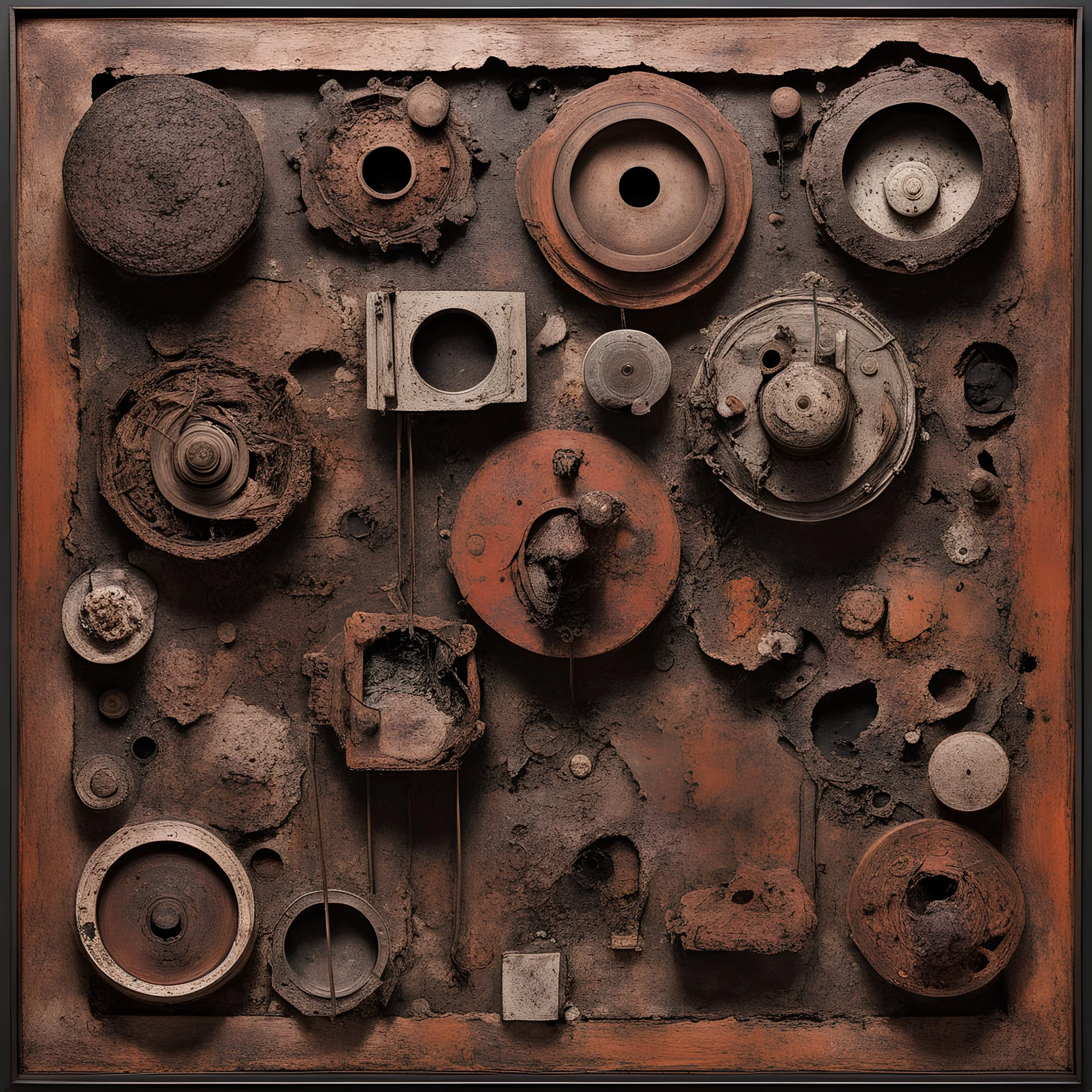 Warring factions, A world of pain by Philip Guston, Nicola Samori, Richard M. Powers, Max Ernst, Olafur Eliasson, surreal, intricately detailed, vintage photograph By Russell Mills, Hermann Nitsch, decay, caustic metal and wood, acid burn, abstract, textured, scratched, rust, found objects, Robert Rauschenberg, Severine Pineaux, Otto Dix, Arnulf Rainer, surreal hallucinatory