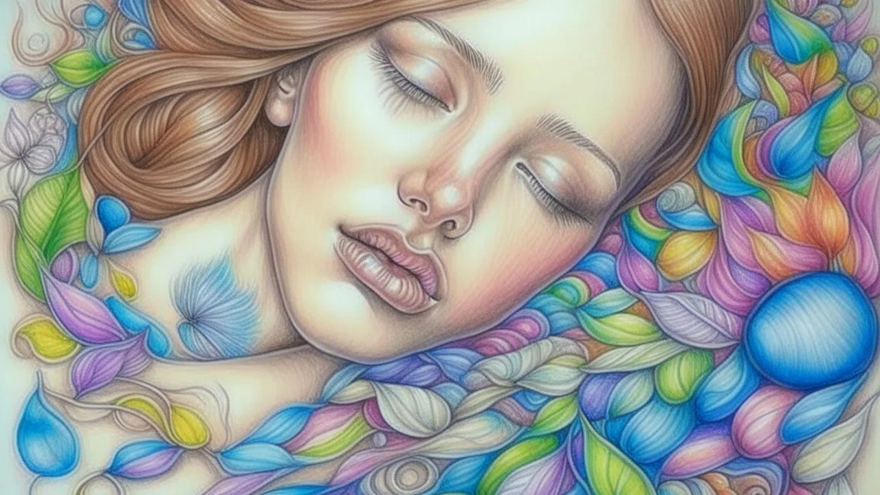 colored pencil sketch, relaxation, luxury, dream world, calm beauty, symmetry, fantasy world, magic, beautiful composition, exquisite detail