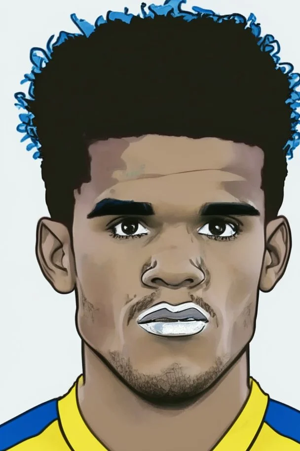 Luis Diaz Colombian football player ,cartoon 2d