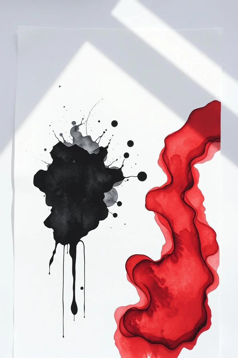 As ink soaks into a sheet of white paper, shadows emerge. Worlds are invented. L'Eau Papier celebrates this unique alliance between the imagination, ink, and paper; Abstract Art; Symbolism