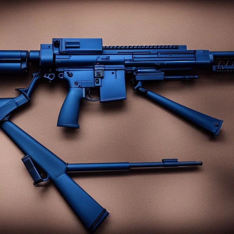 Modern rifle, blueprint, hyper realistic, photography, rays, amazing lighting