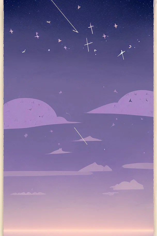 A song poster containing the night sky with stars and one shooting star with lavender flowers written on it the birth of a star