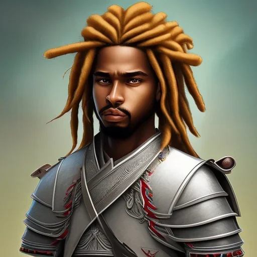 Guerreiro samurai afro com dreads