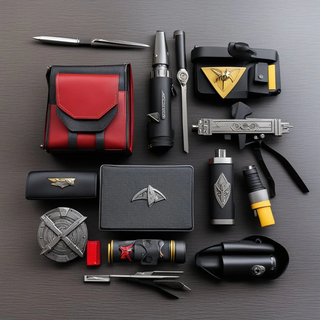 Star Trek Worf Klingon EDC kit, photo from above
