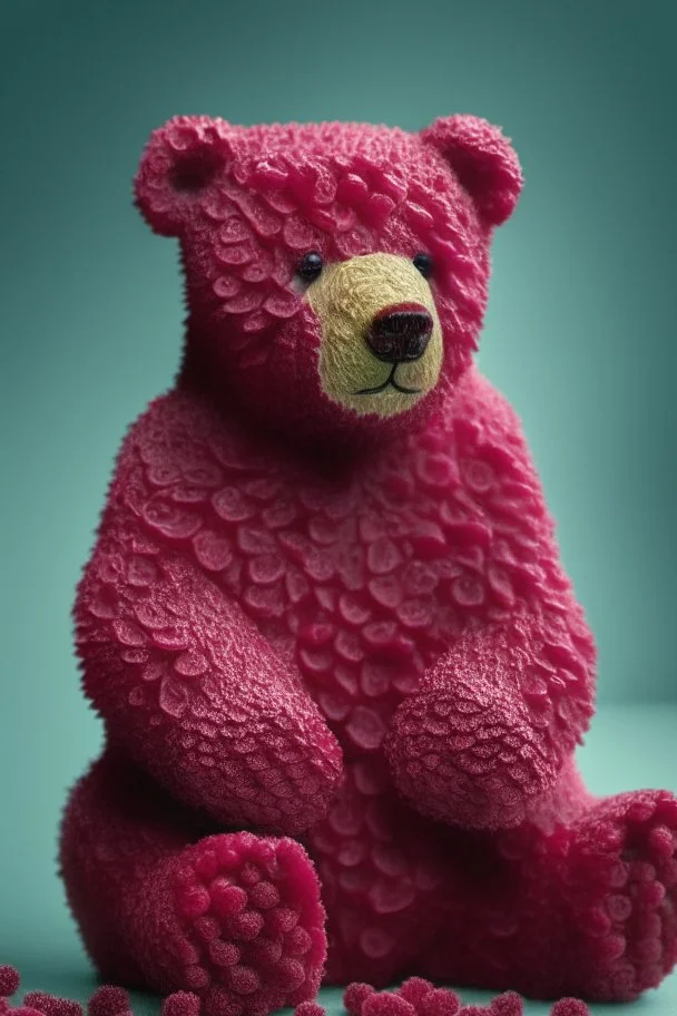 bear made of raspberries