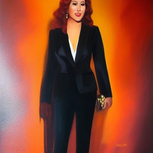 Full body portrait, painting, medium shot lady Casino