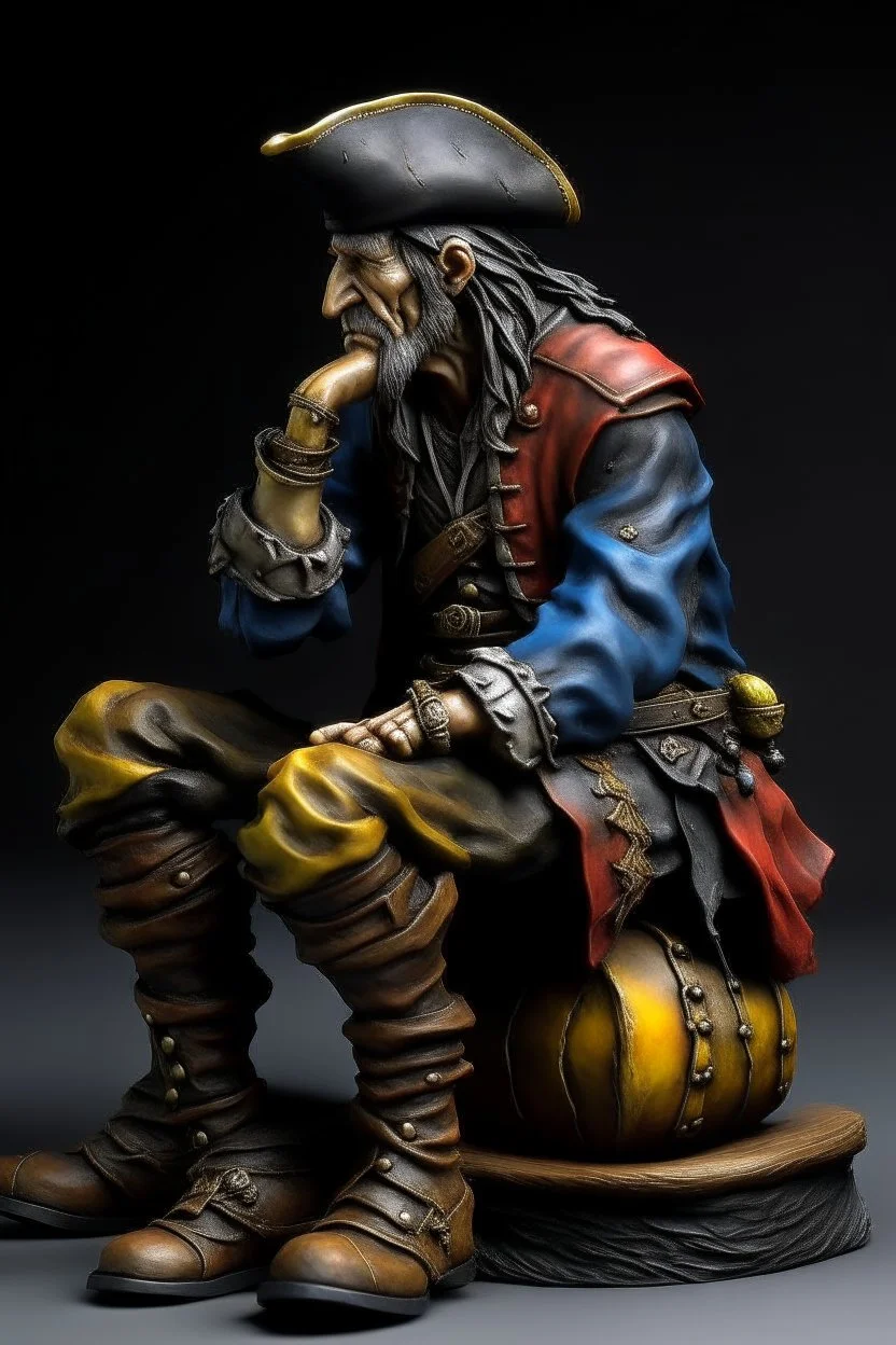 sitting pirate realistic, profile