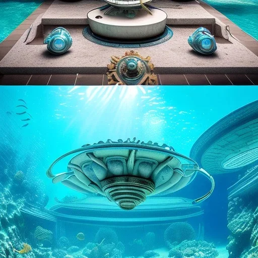 lost underwater city, Poseidon, highly detailed, cinematic, ultra photorealistic, ultra realistic, volumetric lighting, sun shafts, spectral