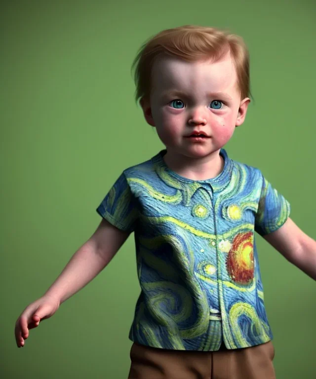 Van Gogh toddler, full body, dramatic lighting, hyper realistic