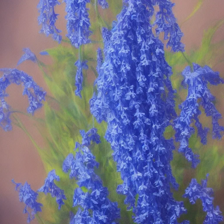 a highly detailed oil painting of Delphinium, 4 k resolution, 8 k resolution, high resolution, surface design pattern, modernism, postcyberpunk