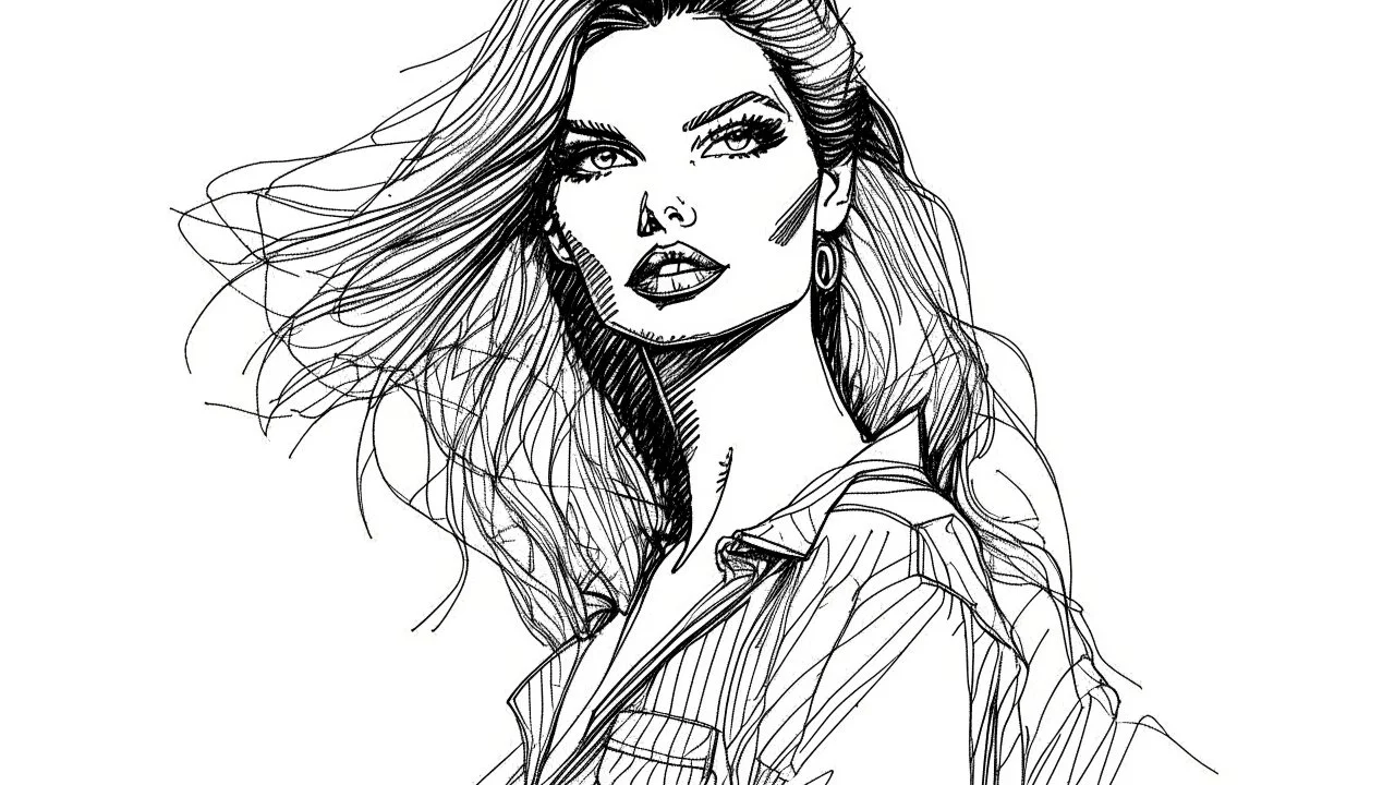 Drawing sketches Supermodel