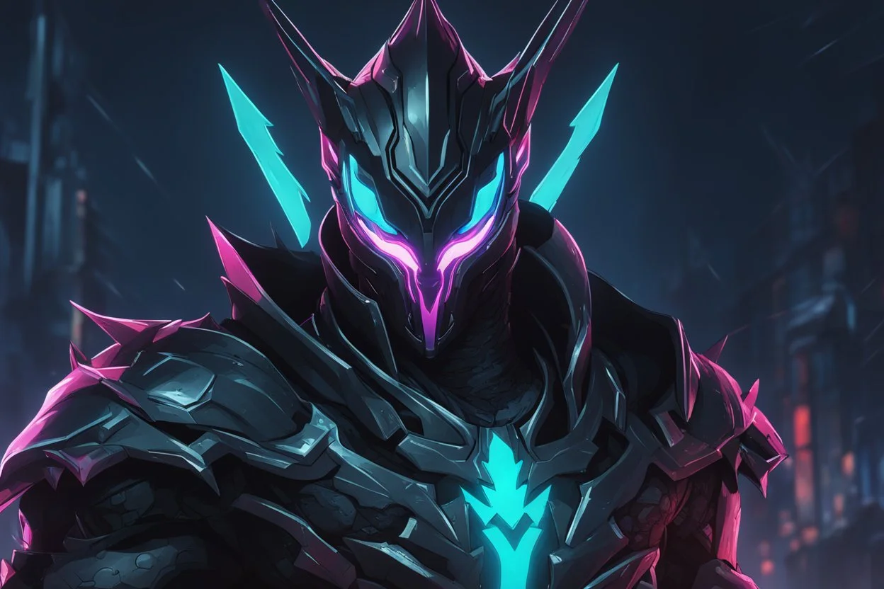 Hecarim venom in 8k solo leveling shadow artstyle, machine them, mask, close picture, rain, neon lights, intricate details, highly detailed, high details, detailed portrait, masterpiece,ultra detailed, ultra quality