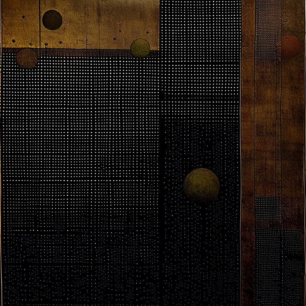 creative surreal abstract composition in style of John Jude Palencar and VS Gaitonde, divorced from reality, dark shines, surreal oil painting masterpiece, sinister weird, warm colors, abstract braille glyph vertical textures, by Victor Pasmore