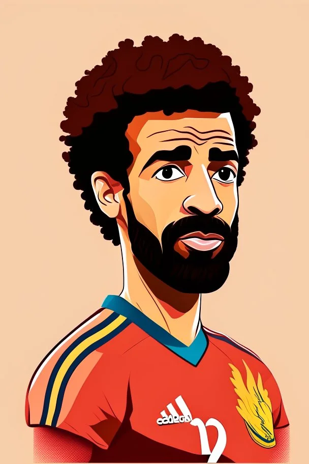 Mohamed Salah Egyptian soccer player ,cartoon 2d vector