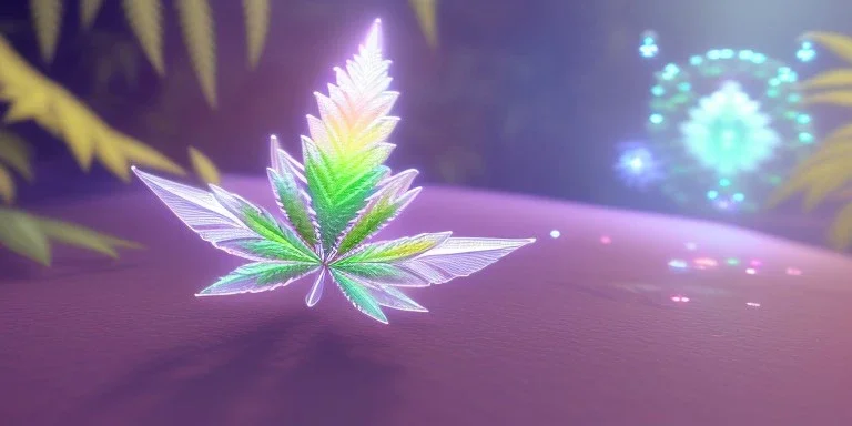 crystal marijuana leaf in a galactic ambiance beautiful fairy, transparent, delicate colors, in the foreground, full of details, smooth，soft light atmosphere, light effect，vaporwave colorful, concept art, smooth, extremely sharp detail, finely tuned detail, ultra high definition, 8 k, unreal engine 5, ultra sharp focus