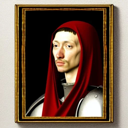 portrait of a medieval knight Caravaggio style