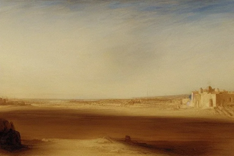 the city of Strömstad in the desert painted by William Turner