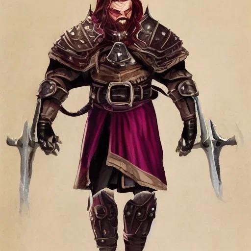 dungeons and dragons, fantasy, dwarf, dark priest, full plate armour, ironclad, dark silvery metal, dark red glow, watercolour, large strokes, distinct face, portrait, head