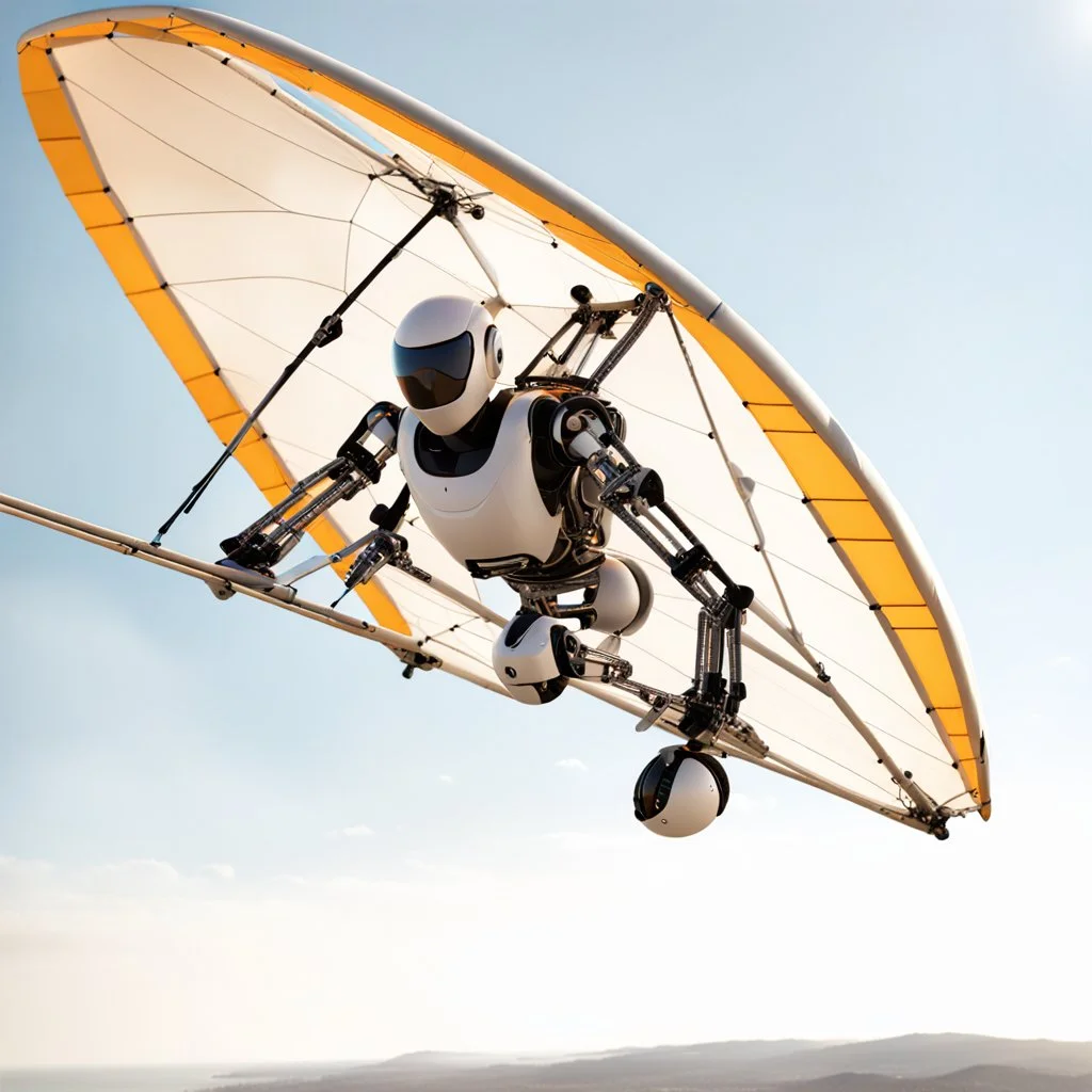 Robot hang gliding.